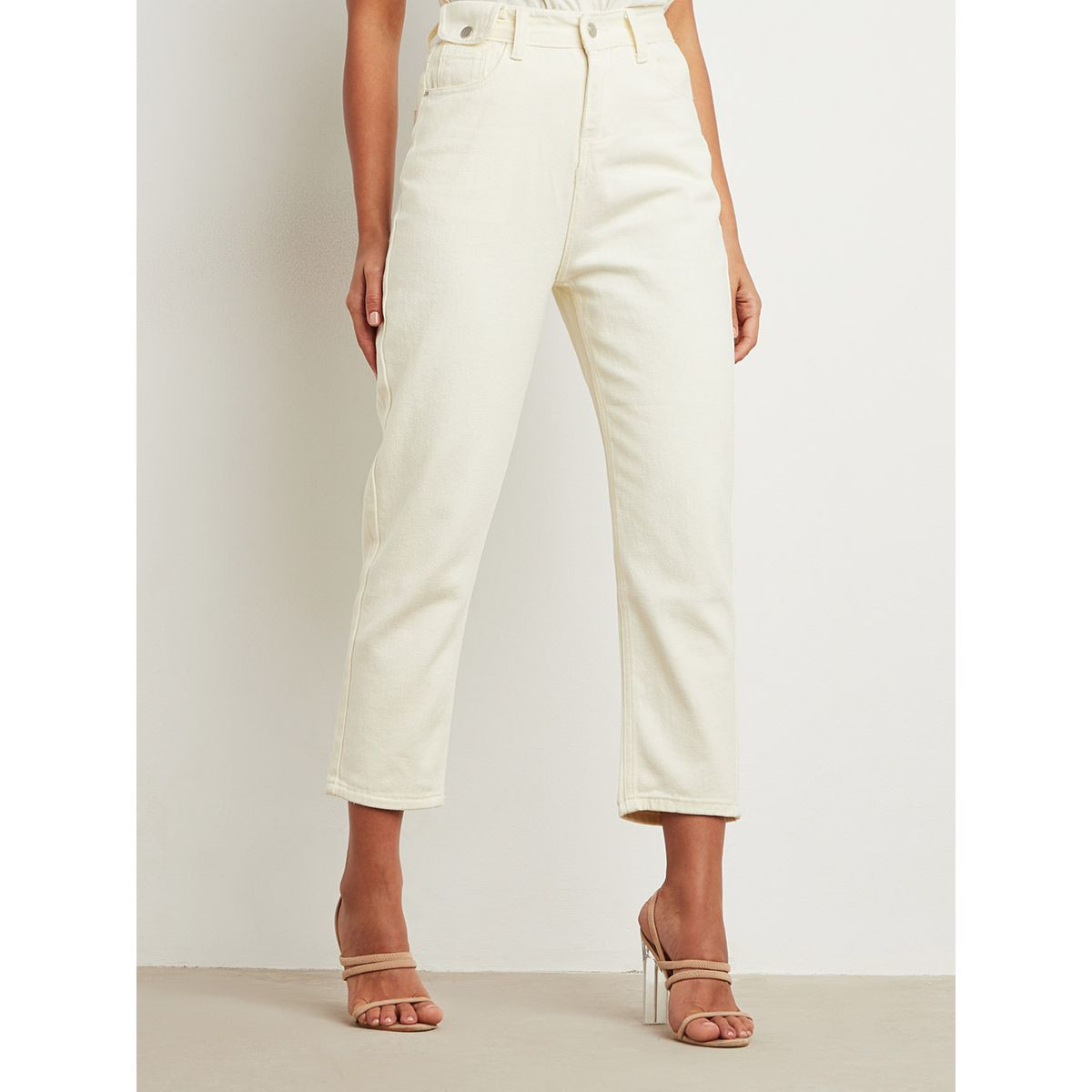 Styli Pocket Construct Solid Mom Jeans with Belt Loops-women-clothing-bottoms-jeans-image-1