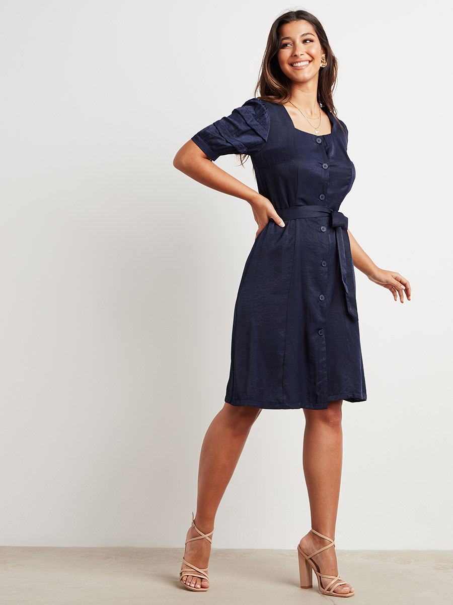 Styli Double Frill Detail Sleeves A-Line Midi Dress-women-clothing-dresses-image-2