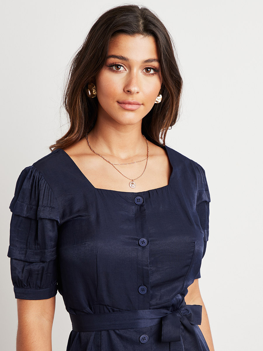 Styli Double Frill Detail Sleeves A-Line Midi Dress-women-clothing-dresses-image-3