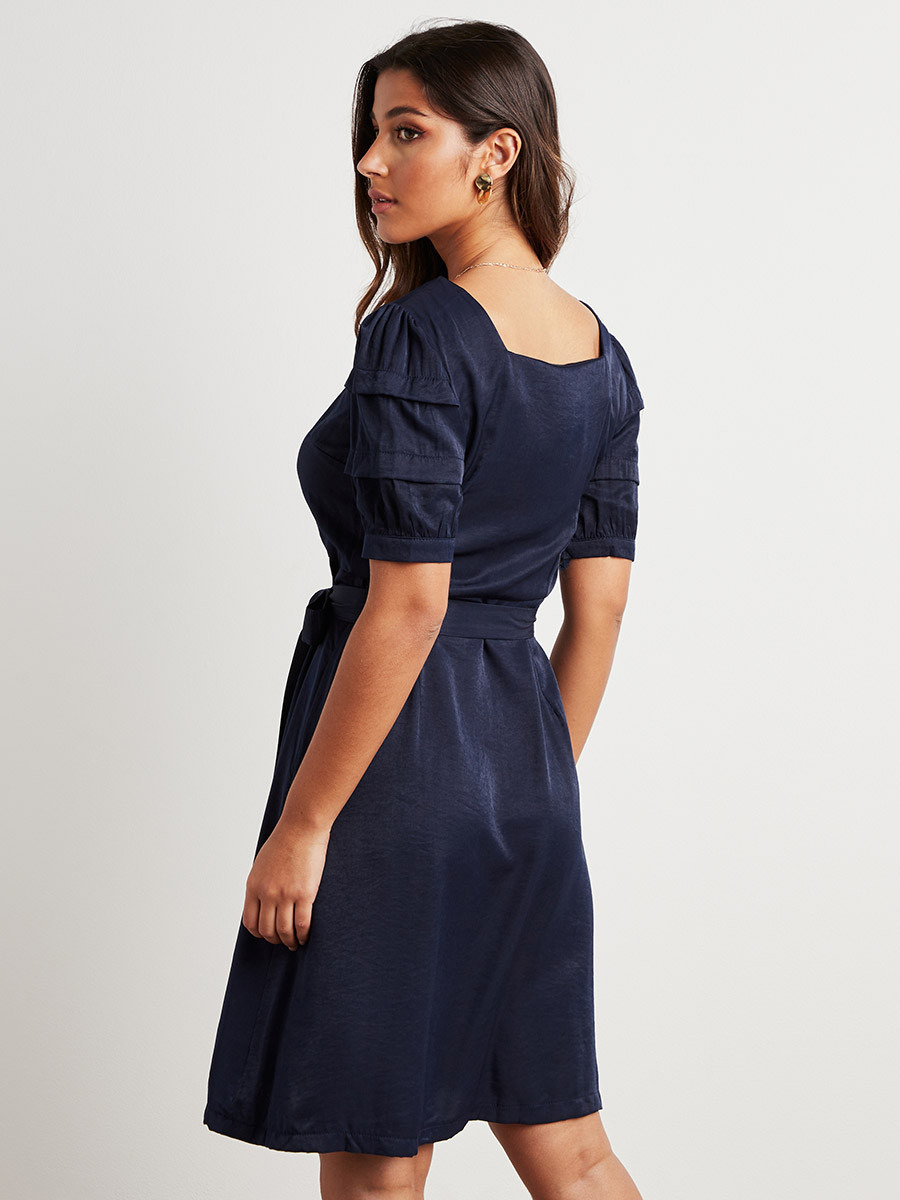Styli Double Frill Detail Sleeves A-Line Midi Dress-women-clothing-dresses-image-4