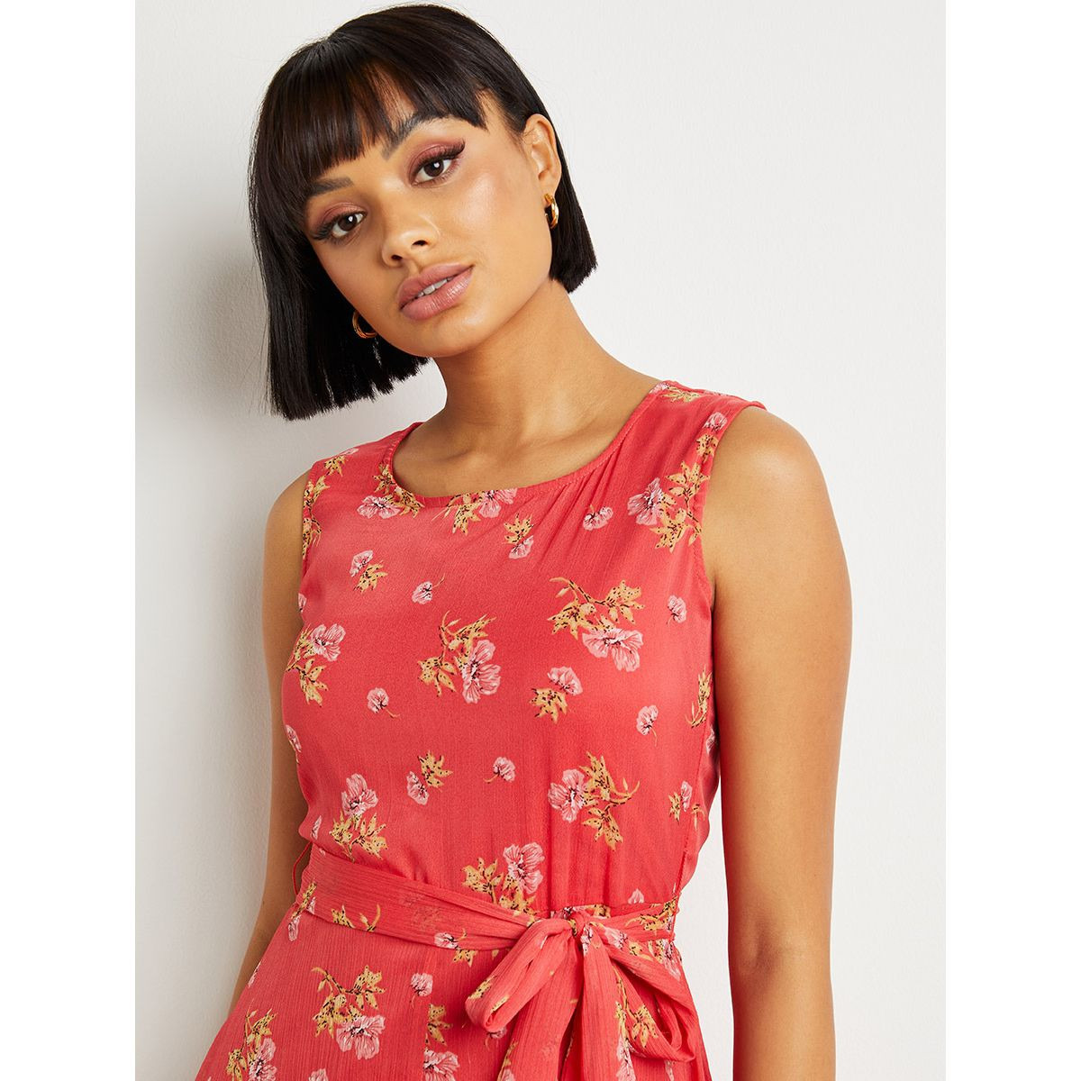 فستان طويل مطبوع بلا أكمام من ستايلي-women-clothing-dresses-image-2
