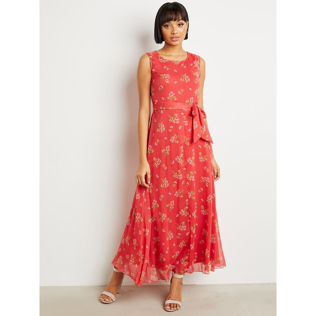 فستان طويل مطبوع بلا أكمام من ستايلي-women-clothing-dresses-image-5