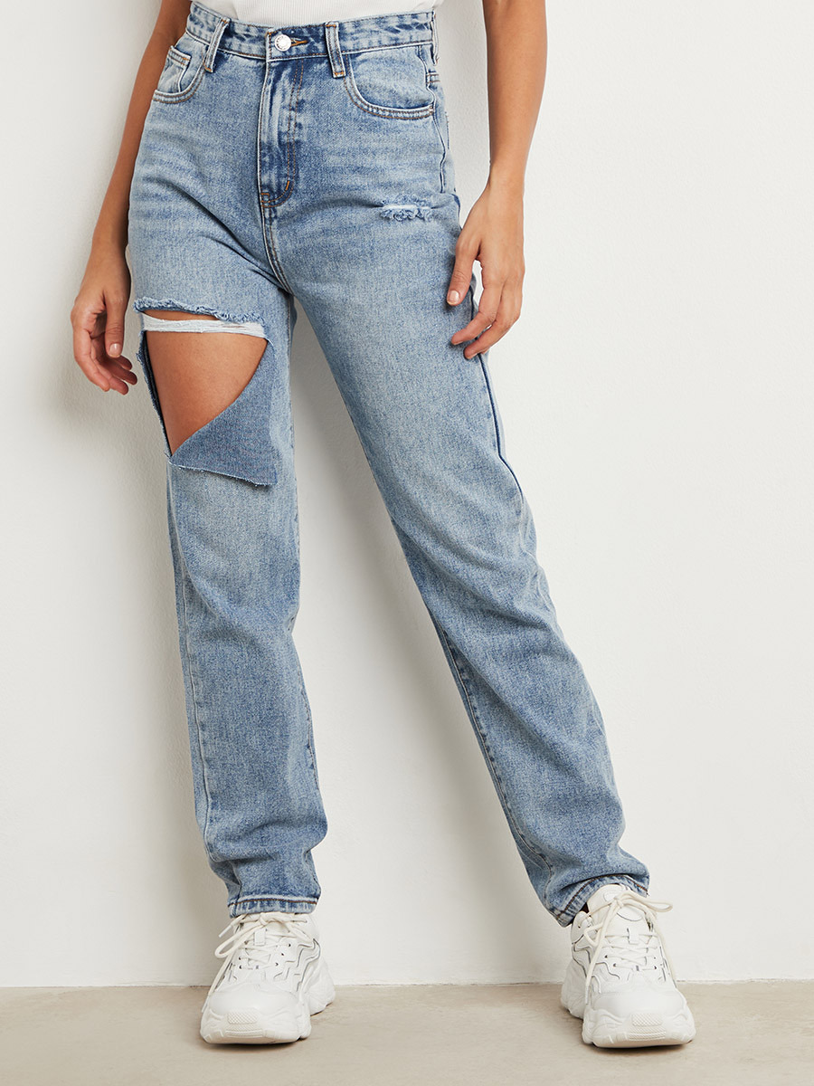 بنطلون جينز بفتحة من ستايلي-women-clothing-bottoms-jeans-image-1
