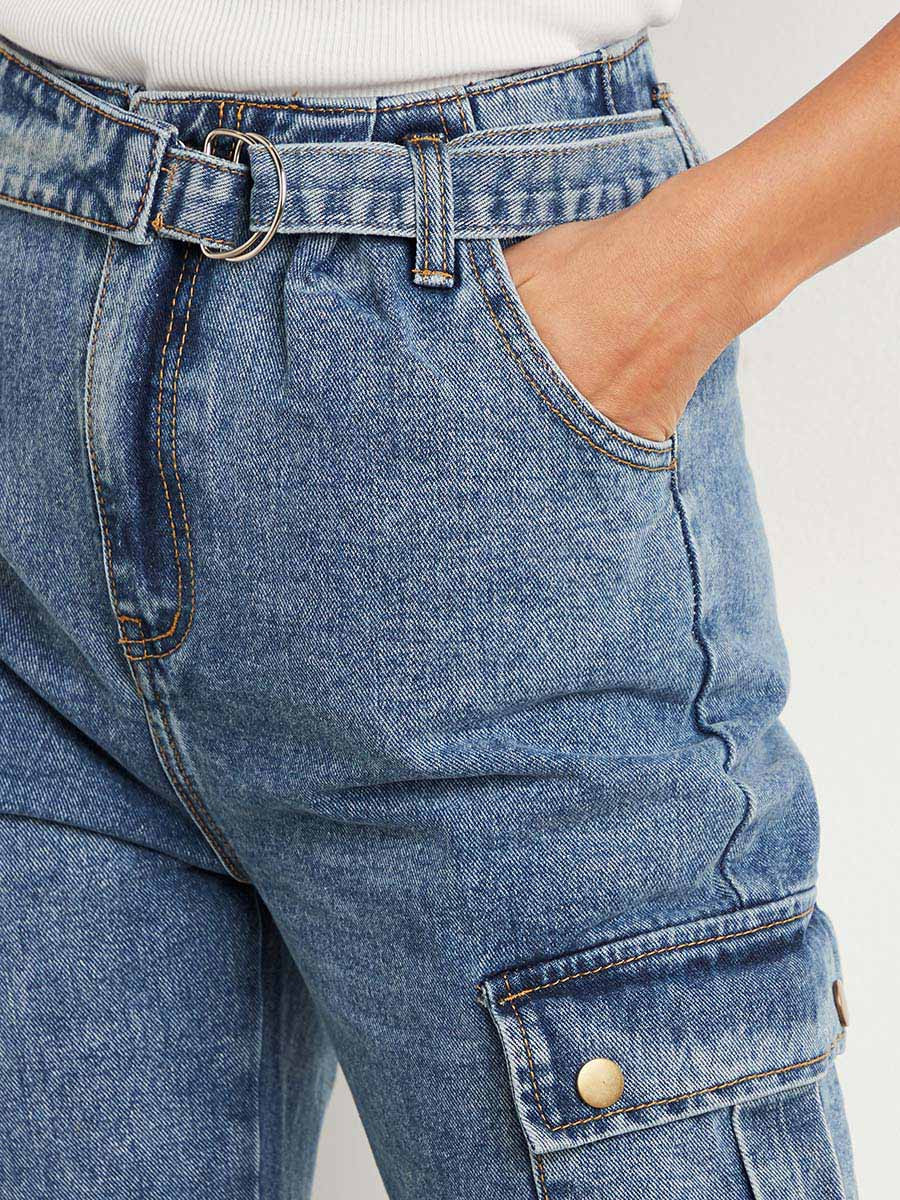 بنطلون جينز بتصميم كارجو من ستايلي-women-clothing-bottoms-jeans-image-3