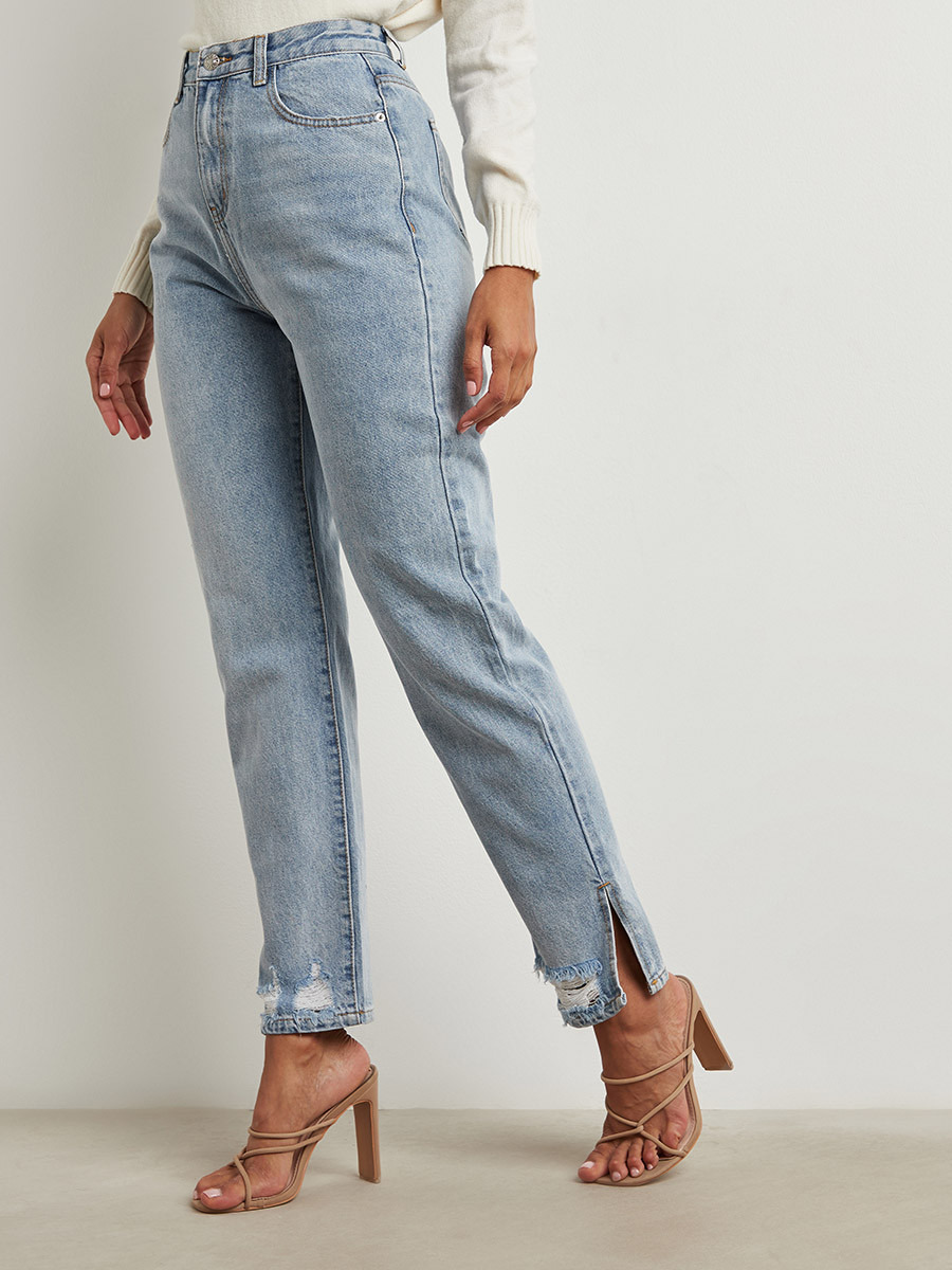 بنطلون جينز بقصة واسعة من ستايلي-women-clothing-bottoms-jeans-image-1