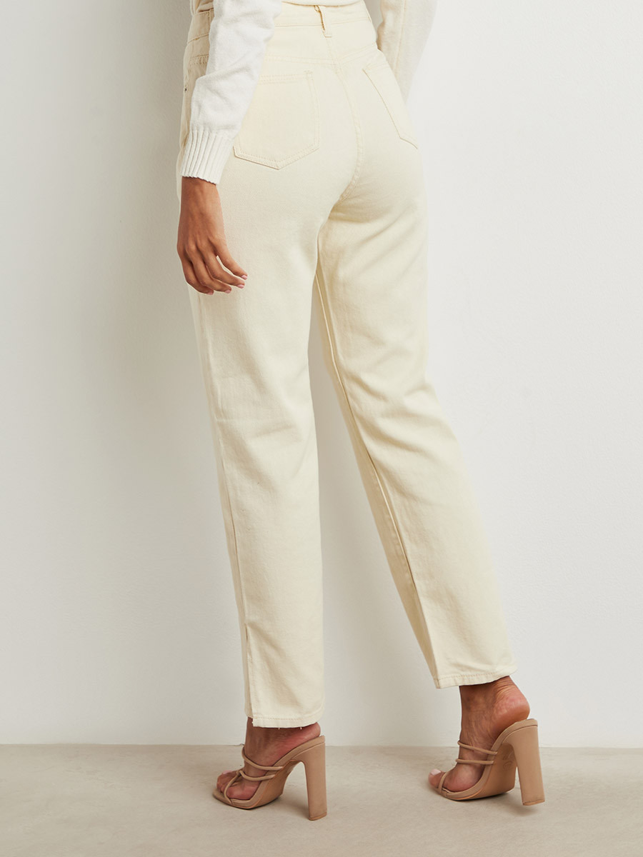 بنطلون جينز سادة بفتحة صغيرة من ستايلي-women-clothing-bottoms-jeans-image-2