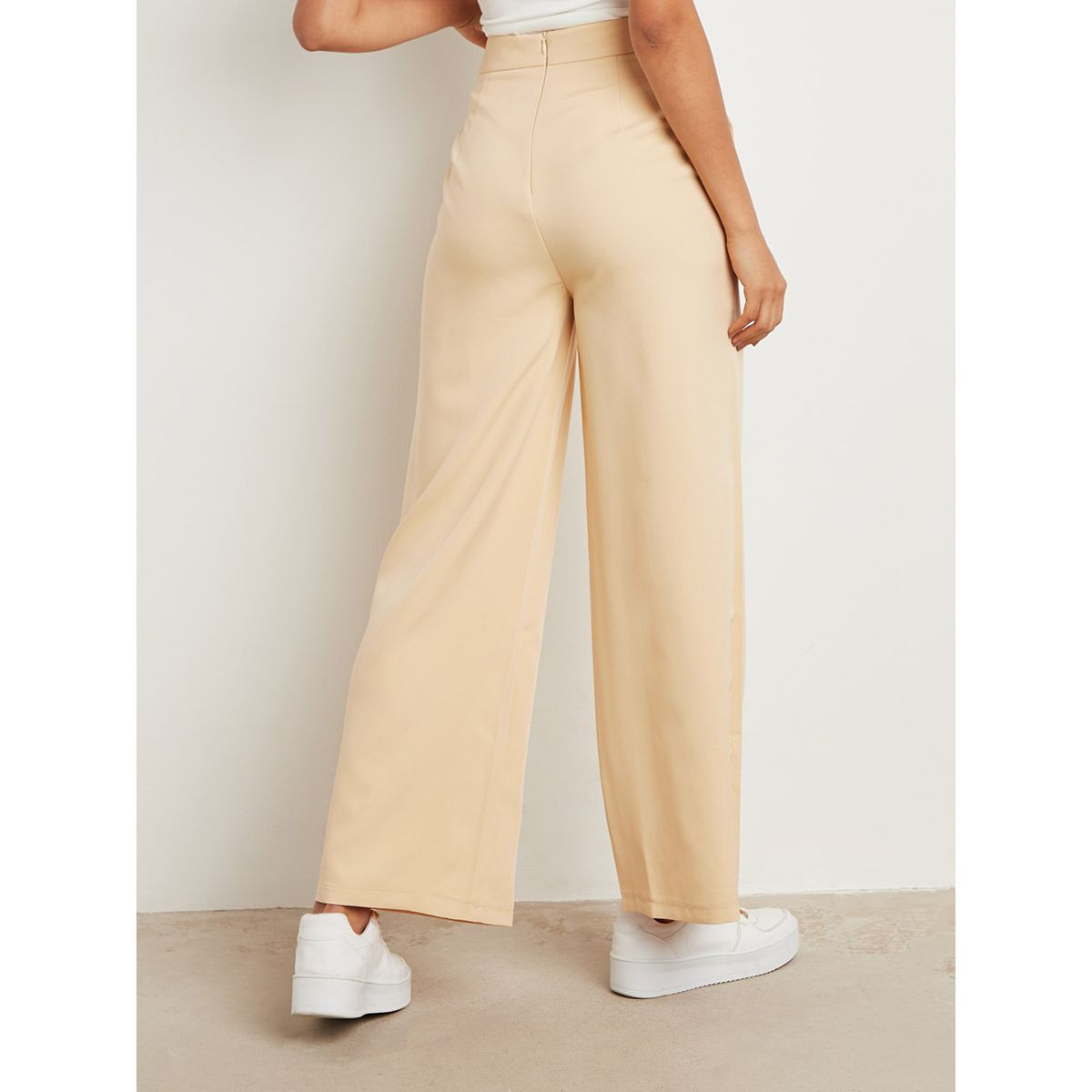 Styli Wide Leg Tailored Trouser with Side Pocket-women-clothing-trousers-image-3