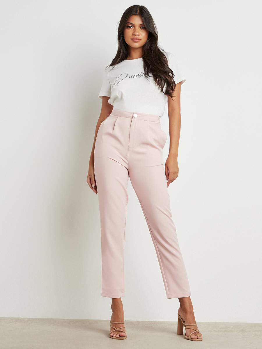 بنطلون سادة بجيب جانبي وأزرار من ستايلي-women-clothing-trousers-image-2
