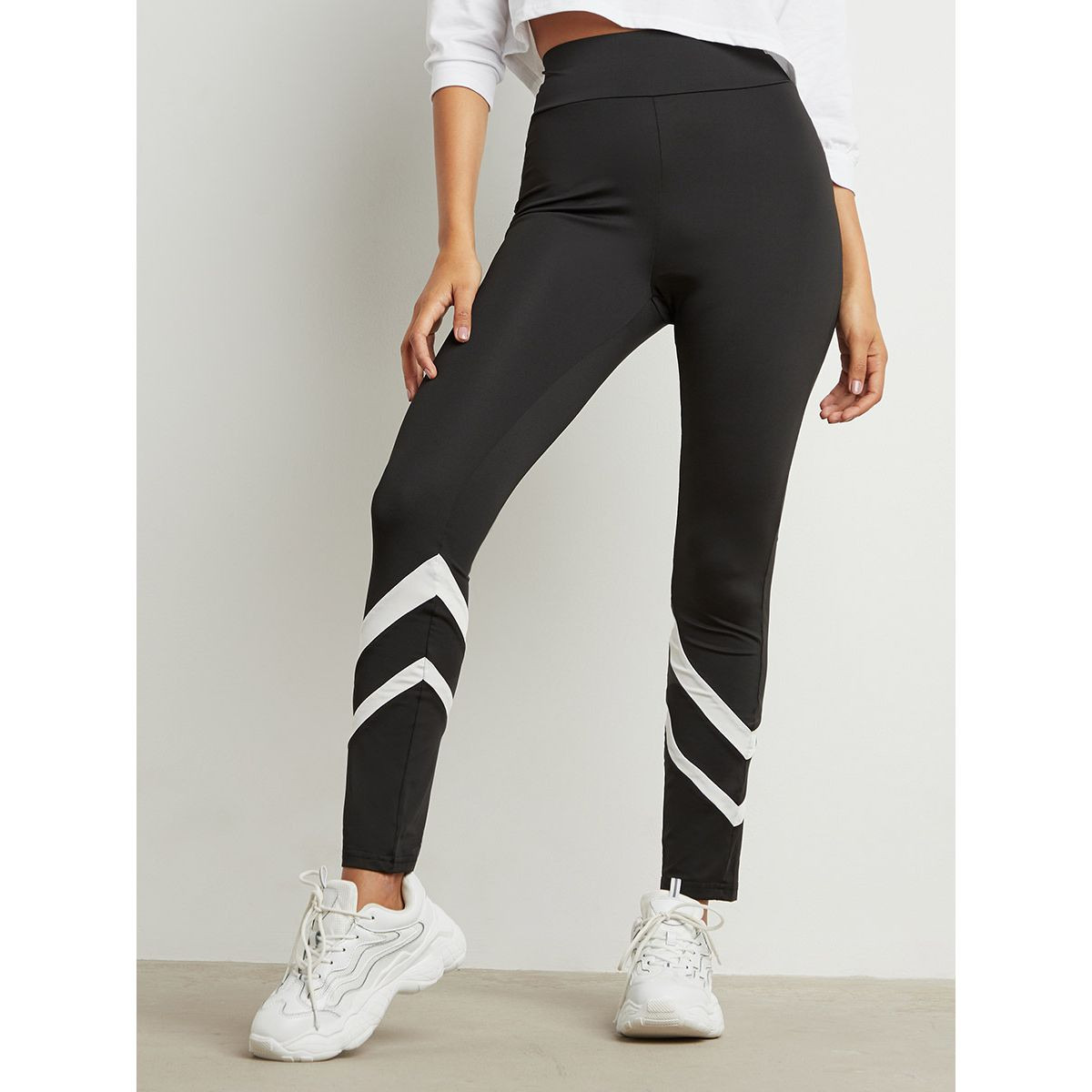 Styli Calf Striped Detail Leggings-women-clothing-leggings-image-1