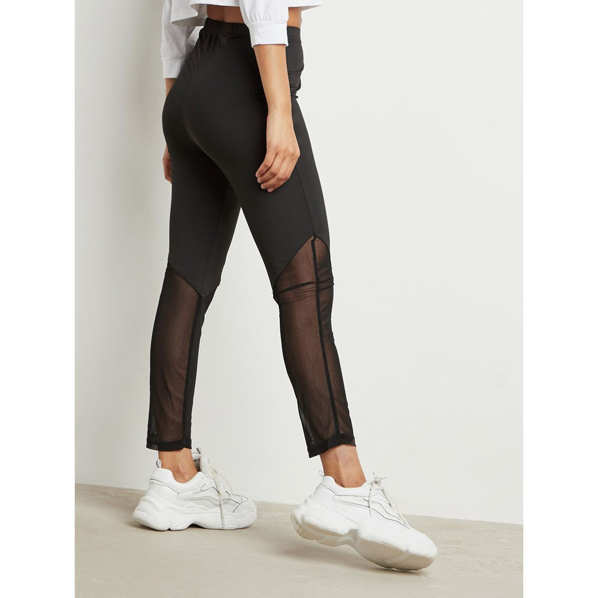 Styli Mesh Detail Calf Leggings-women-clothing-bottoms-leggings-image-3