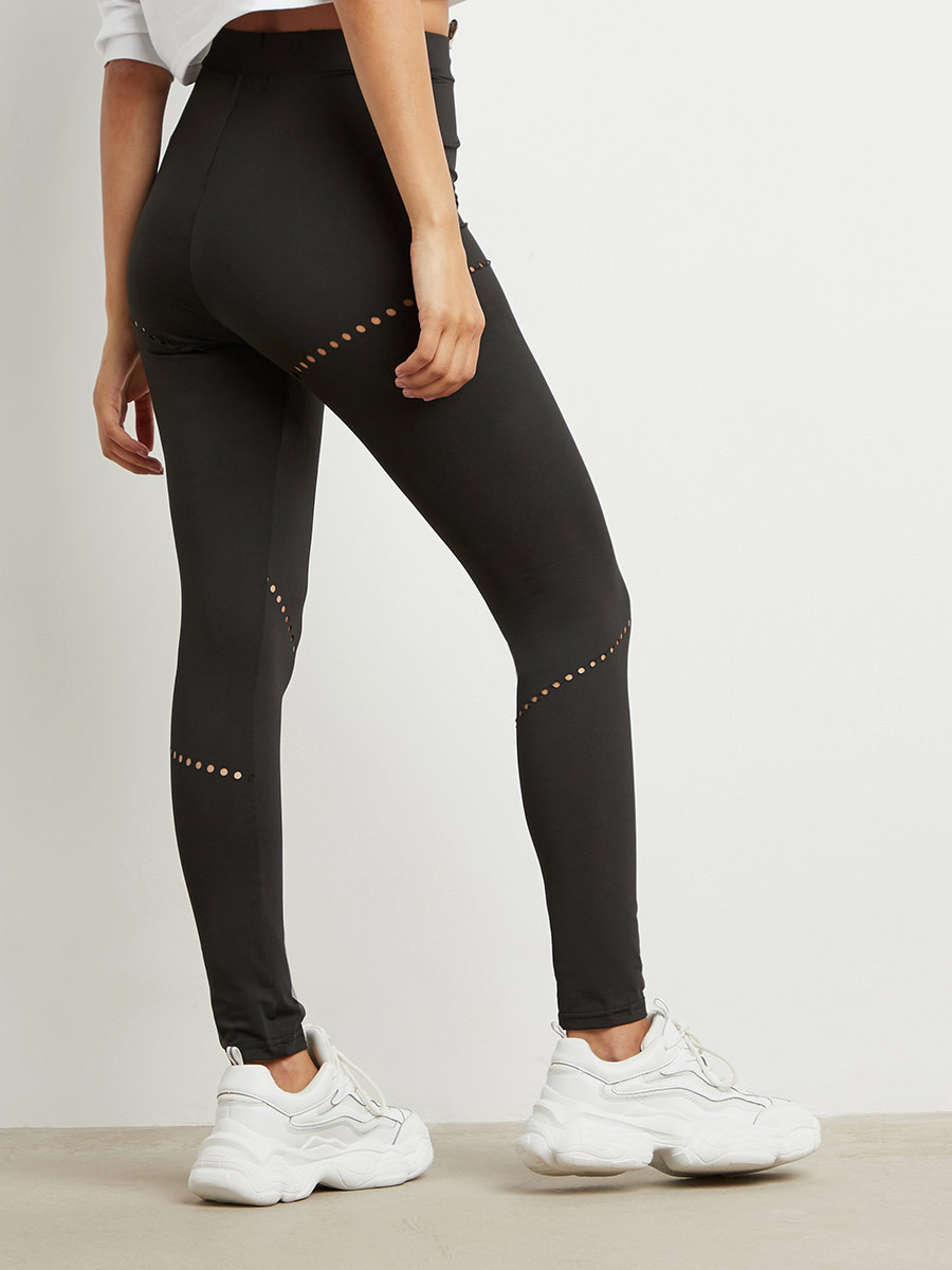 Styli Contrast Dot Detail Leggings-women-clothing-leggings-image-3
