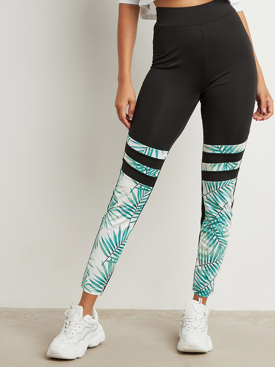ليقنز مطبوع بخصر مطاطي من ستايلي-women-clothing-leggings-image-1