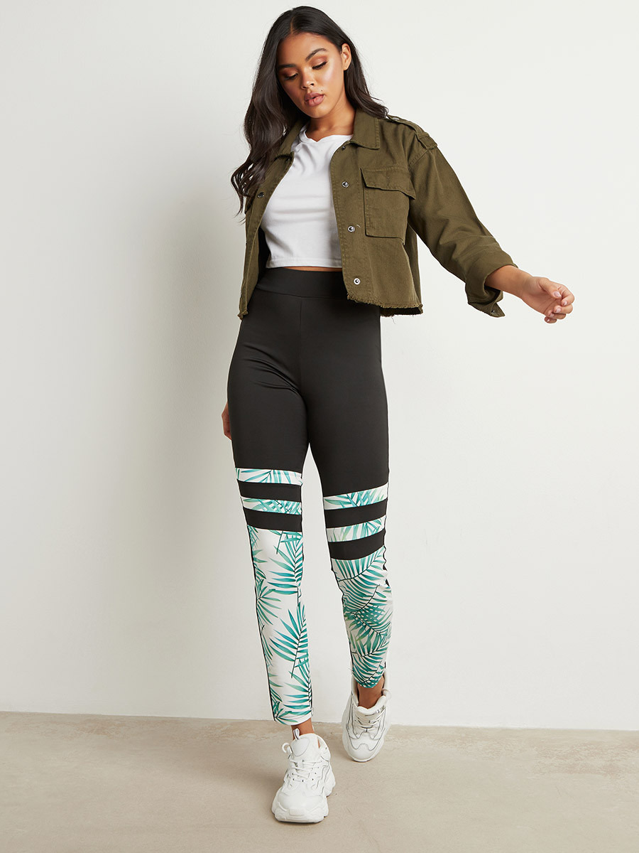 ليقنز مطبوع بخصر مطاطي من ستايلي-women-clothing-leggings-image-2