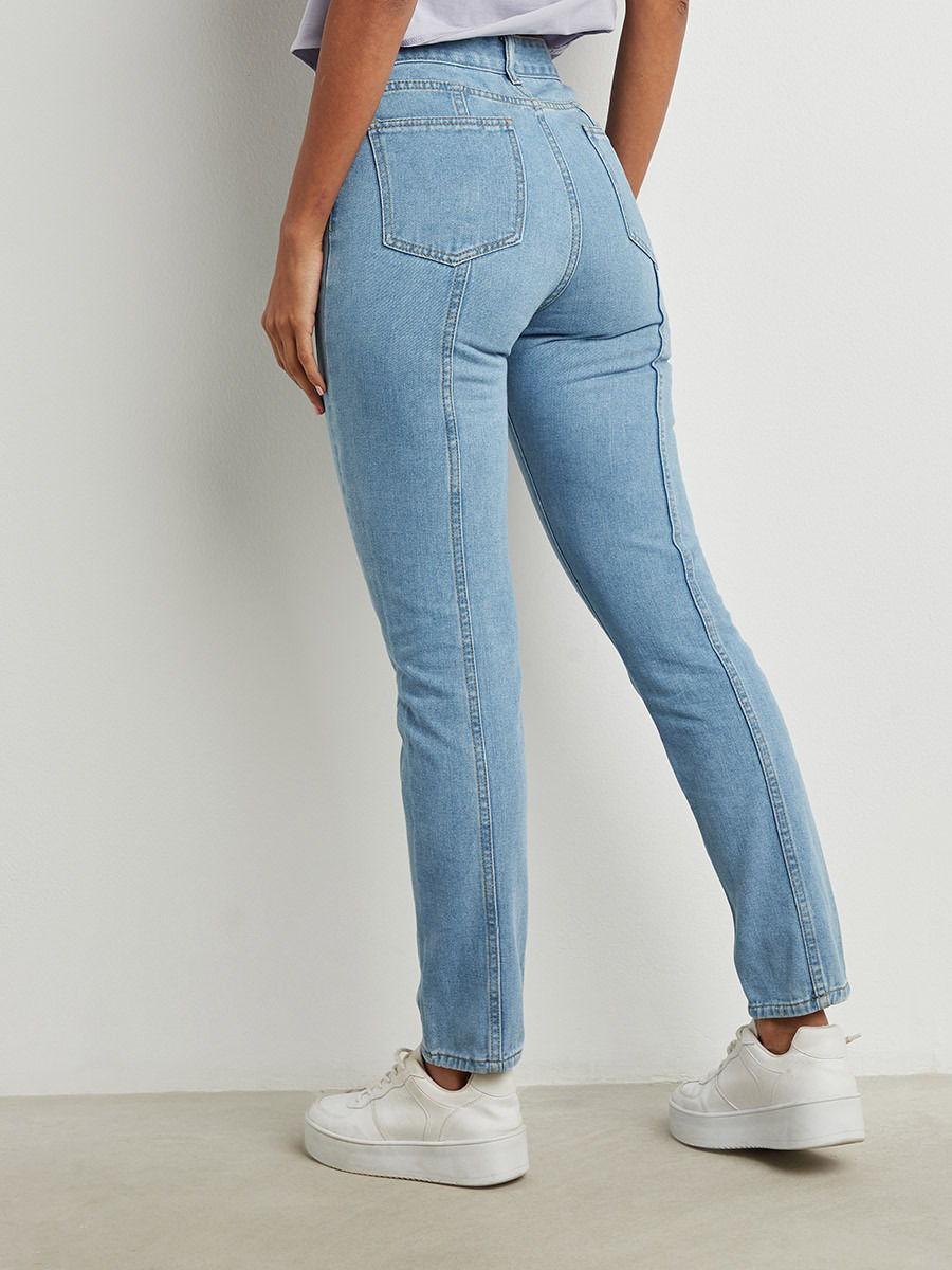 Styli Panelled Slim Fit Mom Jeans with Belt Loops-women-clothing-bottoms-jeans-image-3