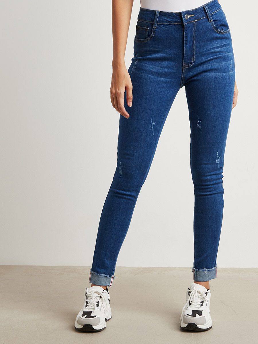Styli Whisker Detail Distressed Skinny Jeans-women-clothing-bottoms-jeans-image-1
