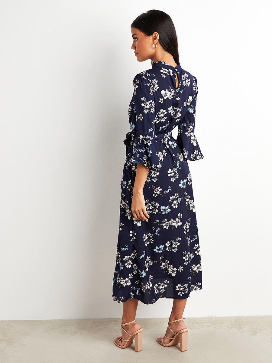 فستان ميدي مطبوع بأكمام واسعة من ستايلي-women-clothing-dresses-image-5