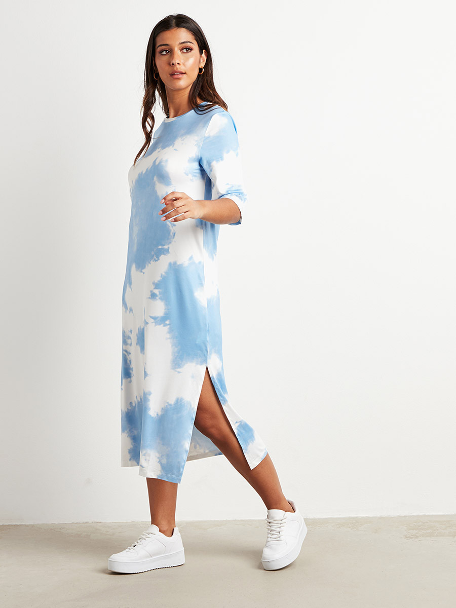 Styli Side Split Hem Tie Dye T-shirt Midi Dress-women-clothing-dresses-image-3