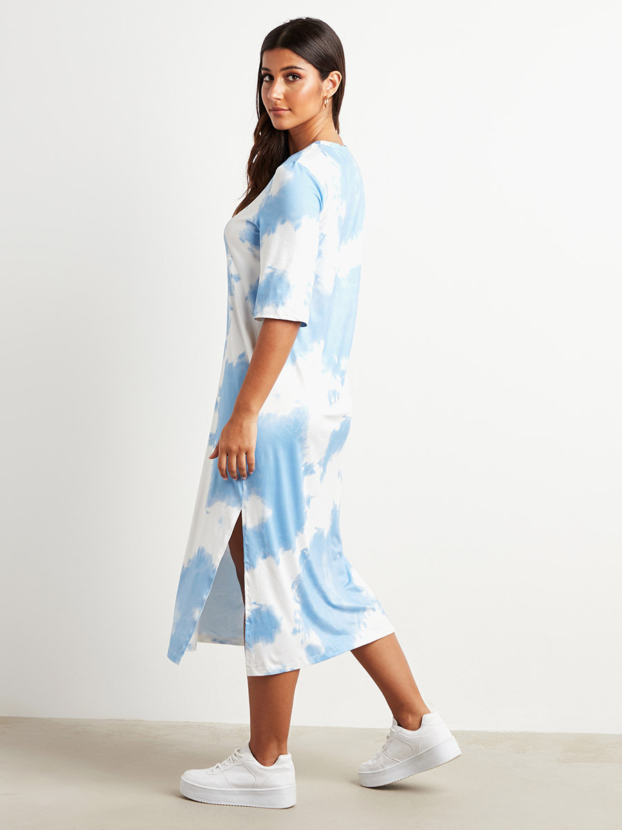 Styli Side Split Hem Tie Dye T-shirt Midi Dress-women-clothing-dresses-image-4