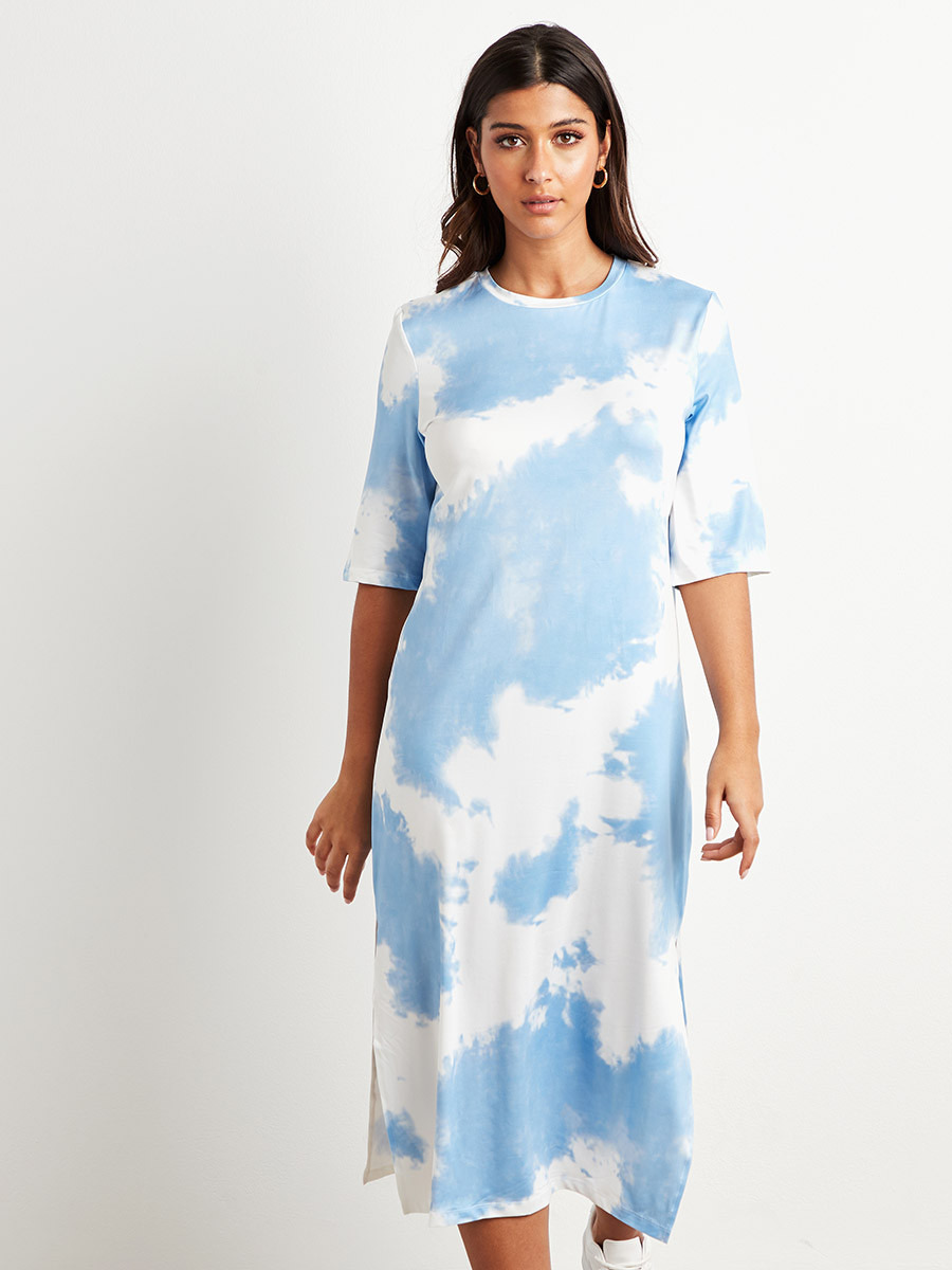 Styli Side Split Hem Tie Dye T-shirt Midi Dress-women-clothing-dresses-image-5