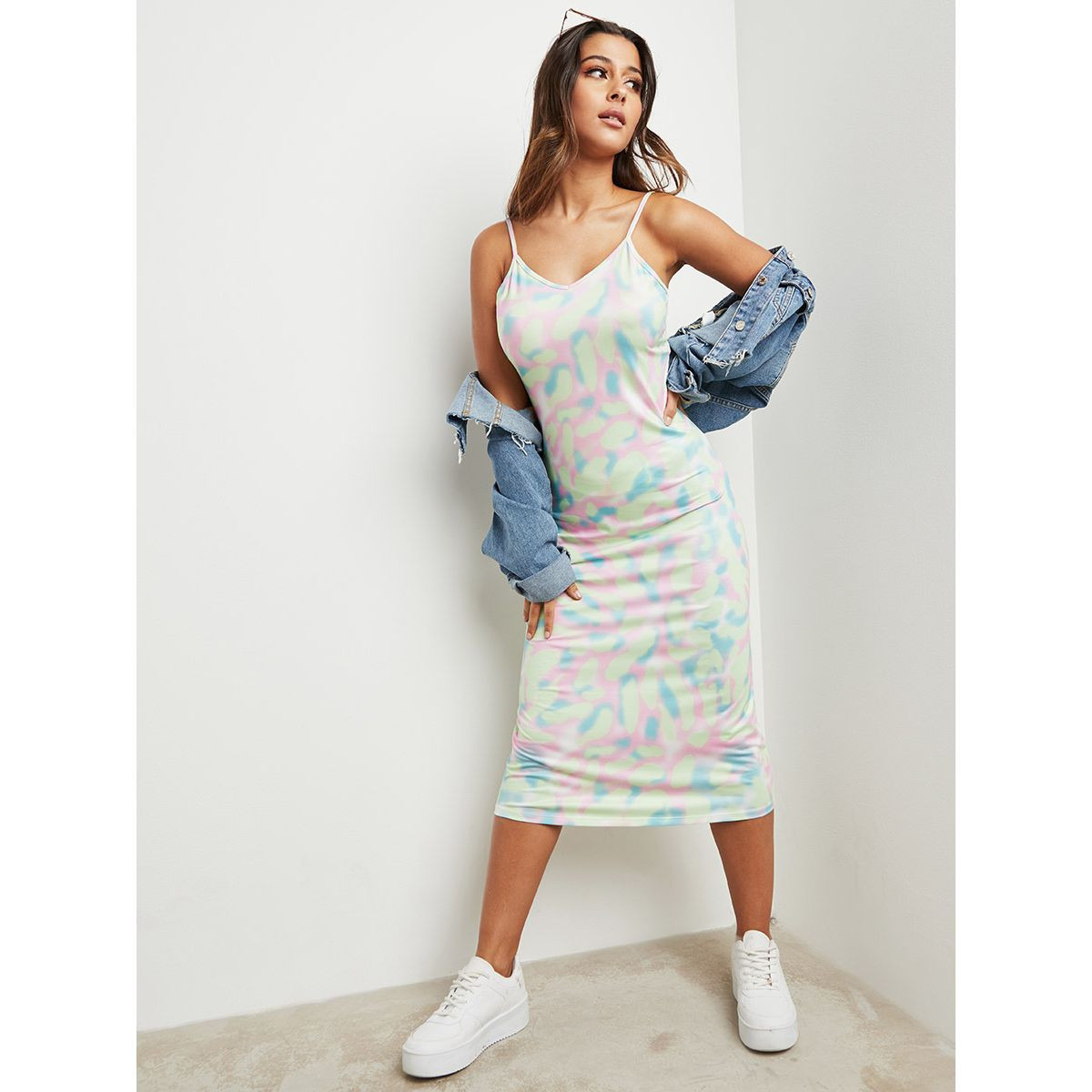 فستان مصبوغ بقصة ضيقة من ستايلي-women-clothing-dresses-image-1