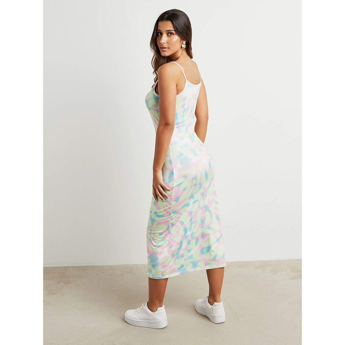 Styli Tie and Dye Strappy Midi Bodycon Dress -women-clothing-dresses-image-3