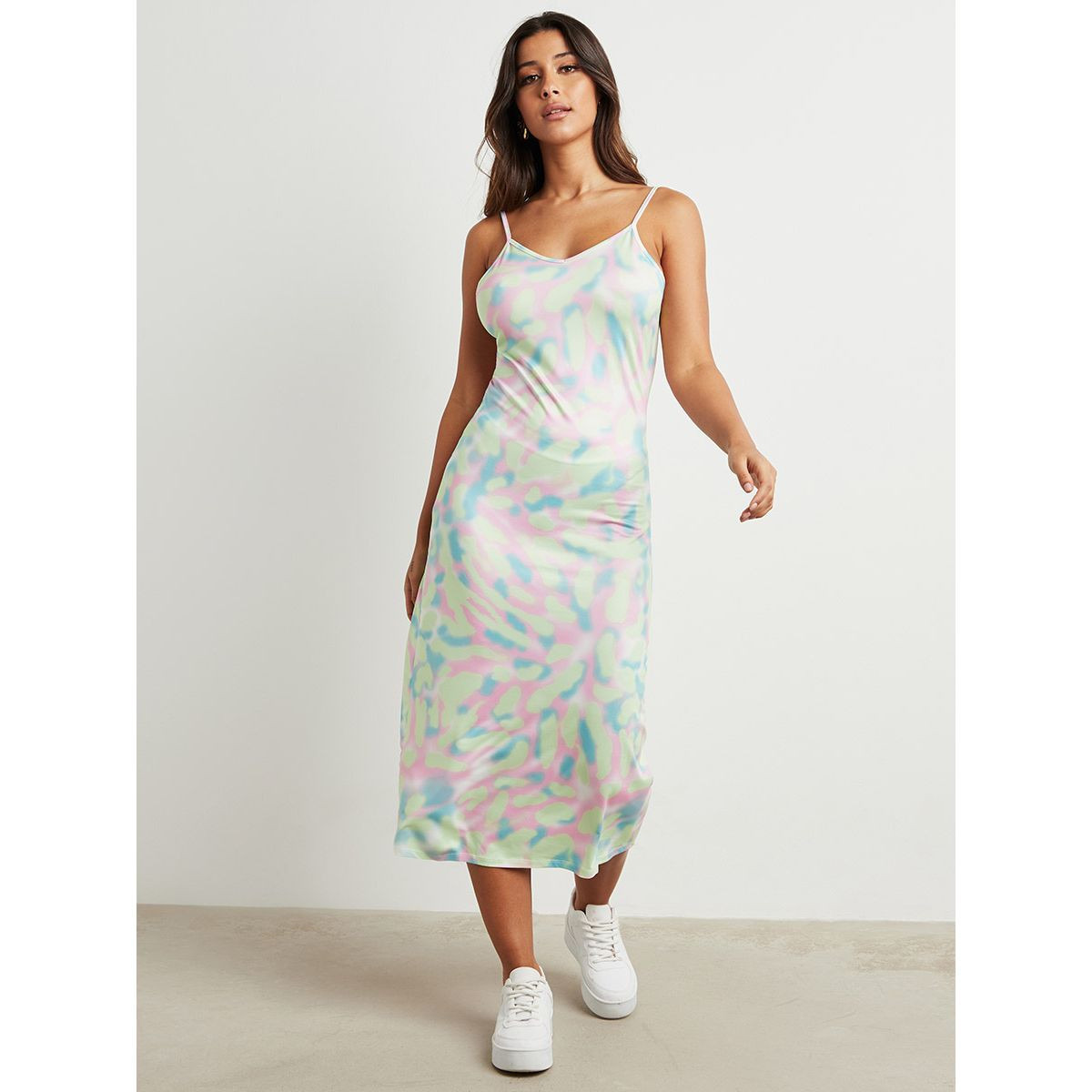 Styli Tie and Dye Strappy Midi Bodycon Dress -women-clothing-dresses-image-5