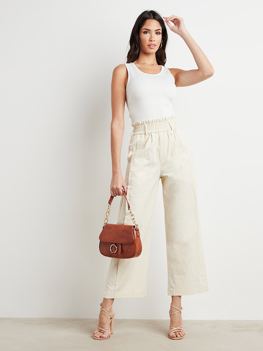 بنطلون بخصر مزموم وأرجل واسعة من ستايلي-women-clothing-trousers-image-2