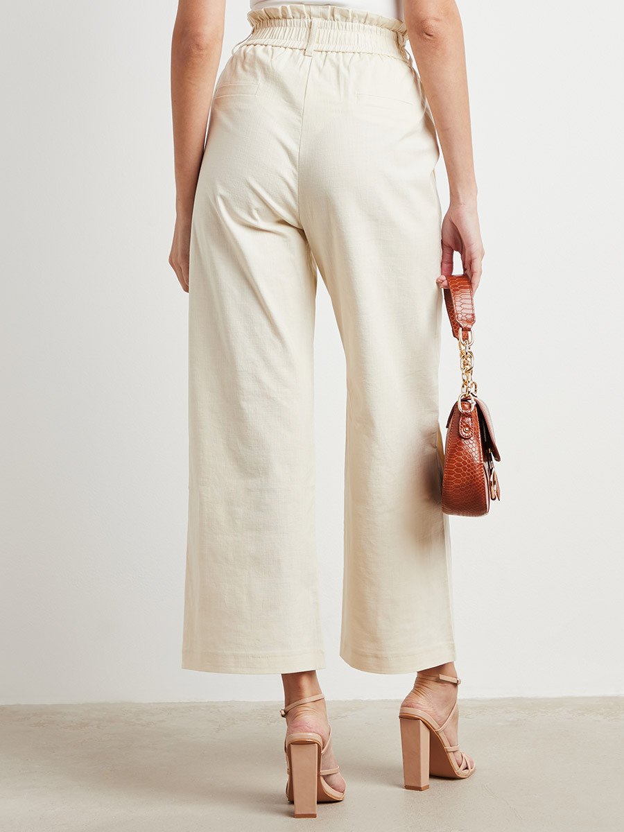 بنطلون بخصر مزموم وأرجل واسعة من ستايلي-women-clothing-trousers-image-3