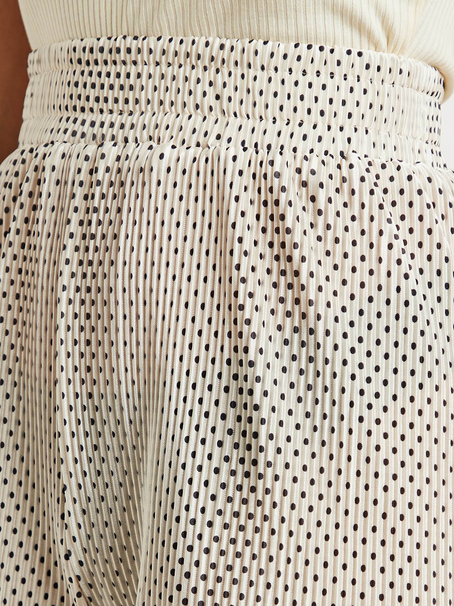 Styli Ditsy Polka Dot Printed Wide Leg Trouser with Elastic Waist-women-clothing-trousers-image-3