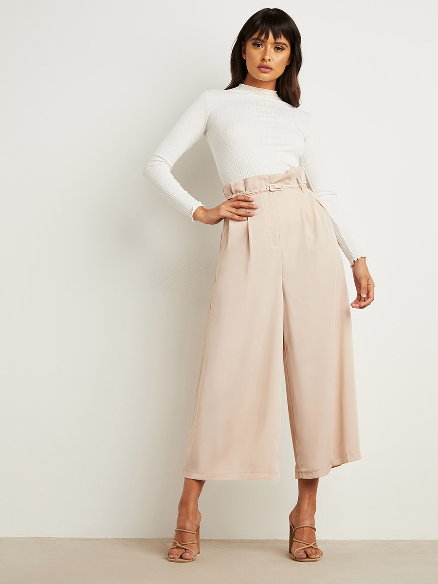 بنطلون بأرجل واسعة وحزام خصر من ستايلي-women-clothing-trousers-image-2