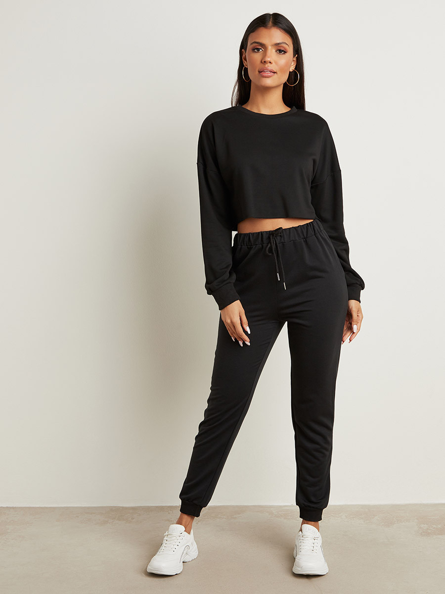 Styli Raw Edge Cropped Boxy Sweatshirt with Drop Sleeves-women-clothing-hoodiesandsweatshirts-sweatshirts-image-3