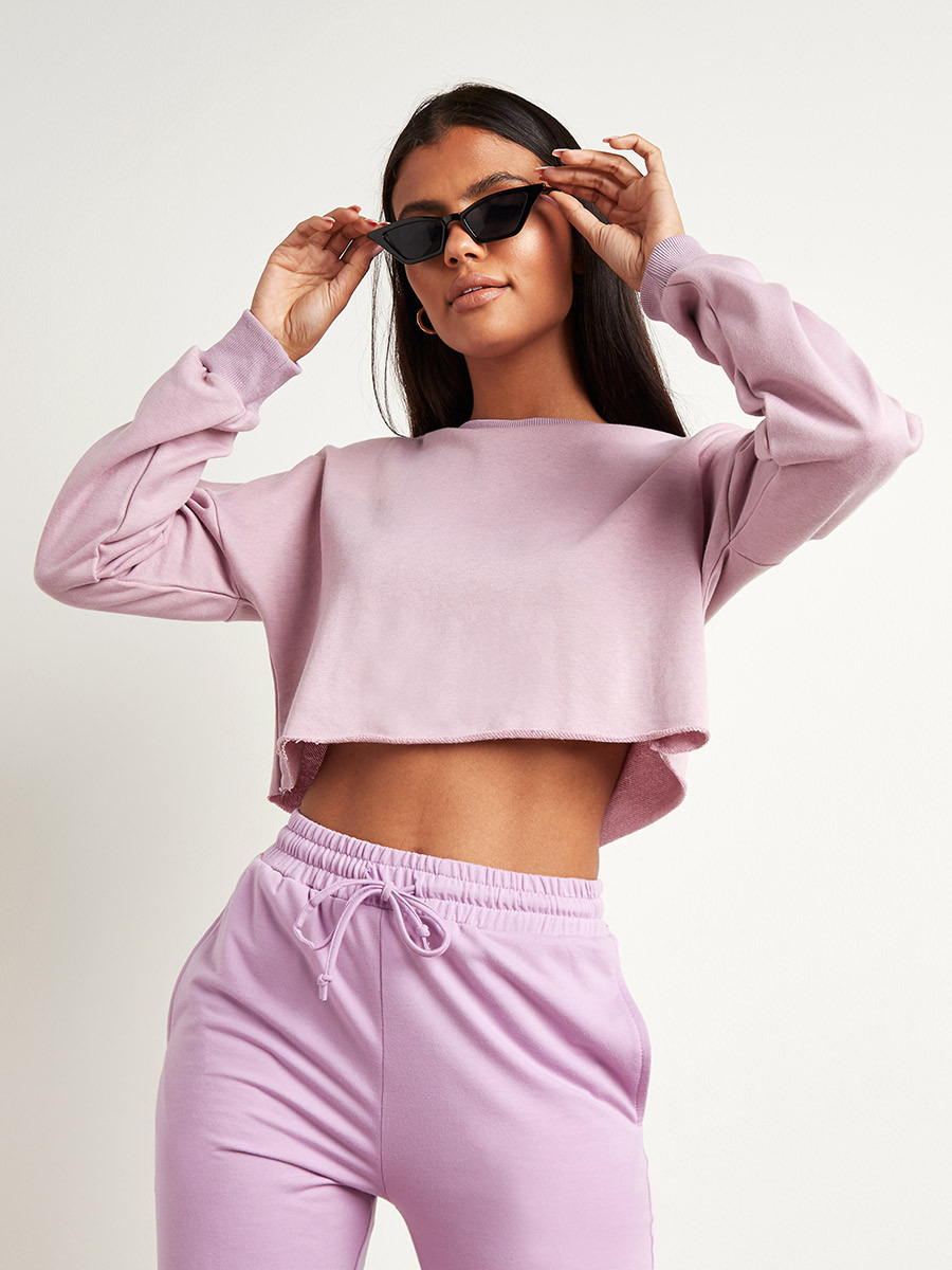 Styli Raw Edge Cropped Boxy Sweatshirt with Drop Sleeves-women-clothing-hoodiesandsweatshirts-sweatshirts-image-3