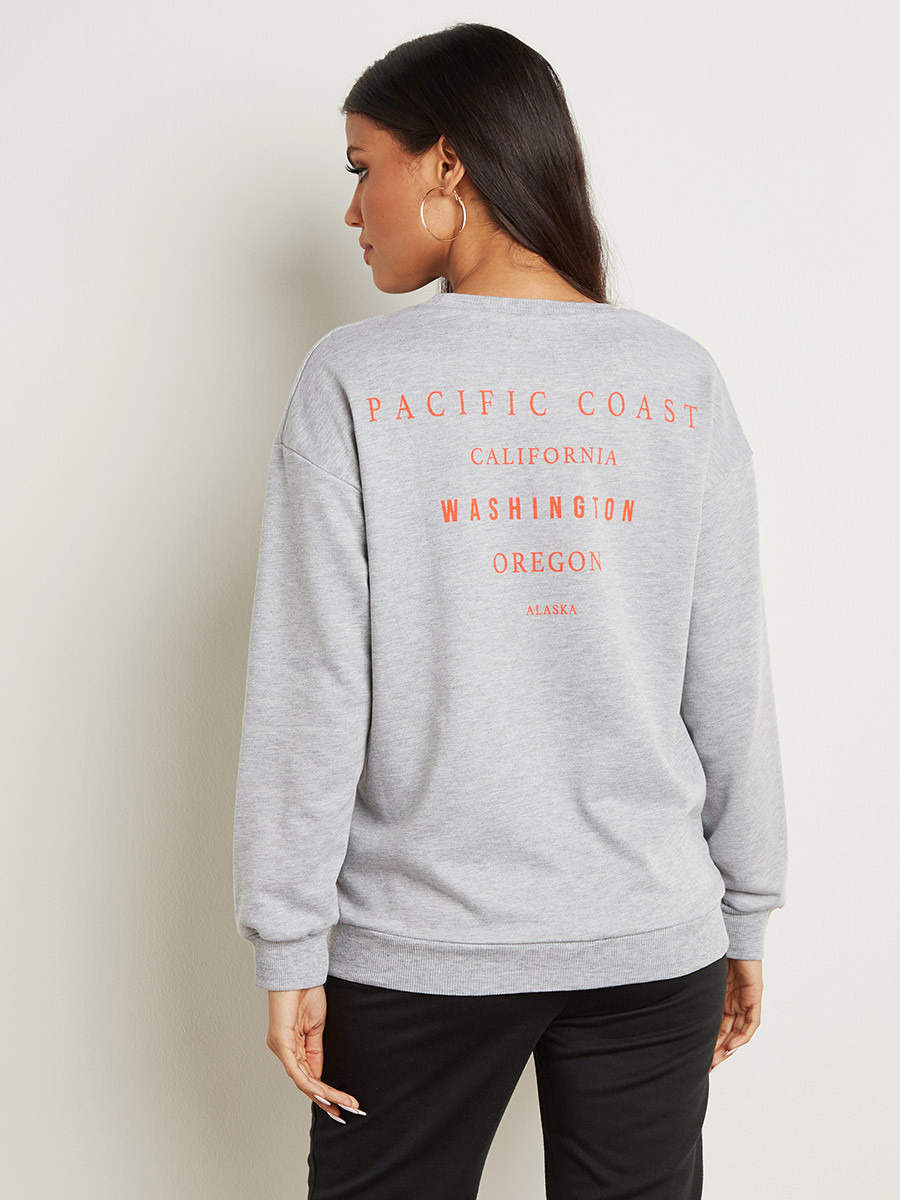 Styli Pacific Coast Back Slogan Printed Sweatshirt with Long Sleeves-women-clothing-hoodiesandsweatshirts-sweatshirts-image-4