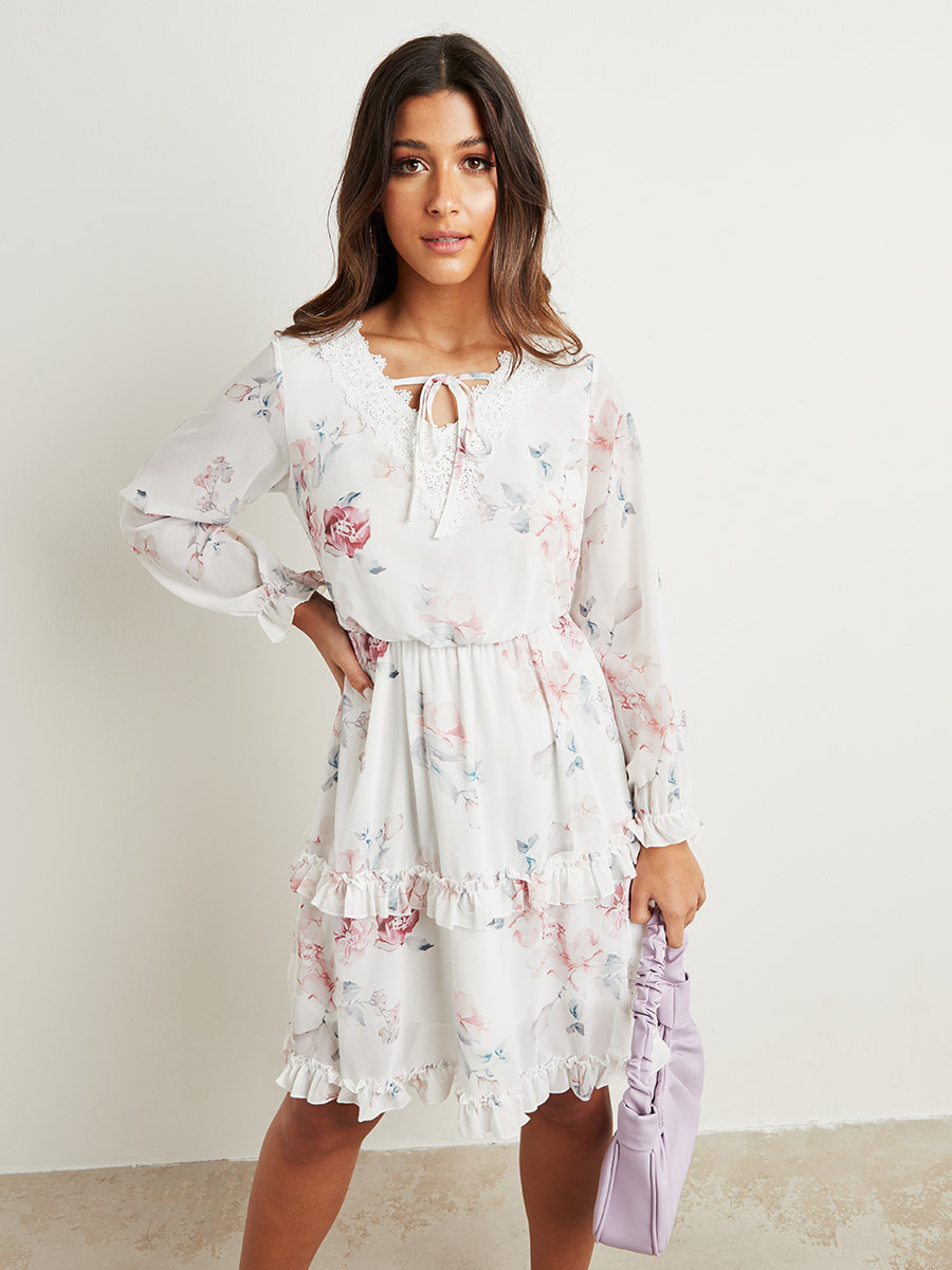 فستان ميدي بتفاصيل دانتيل من ستايلي-women-clothing-dresses-image-1