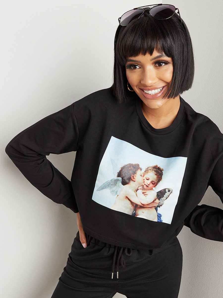 Styli Angel Picture Graphic Printed Cropped Sweatshirt-women-clothing-hoodiesandsweatshirts-sweatshirts-image-1