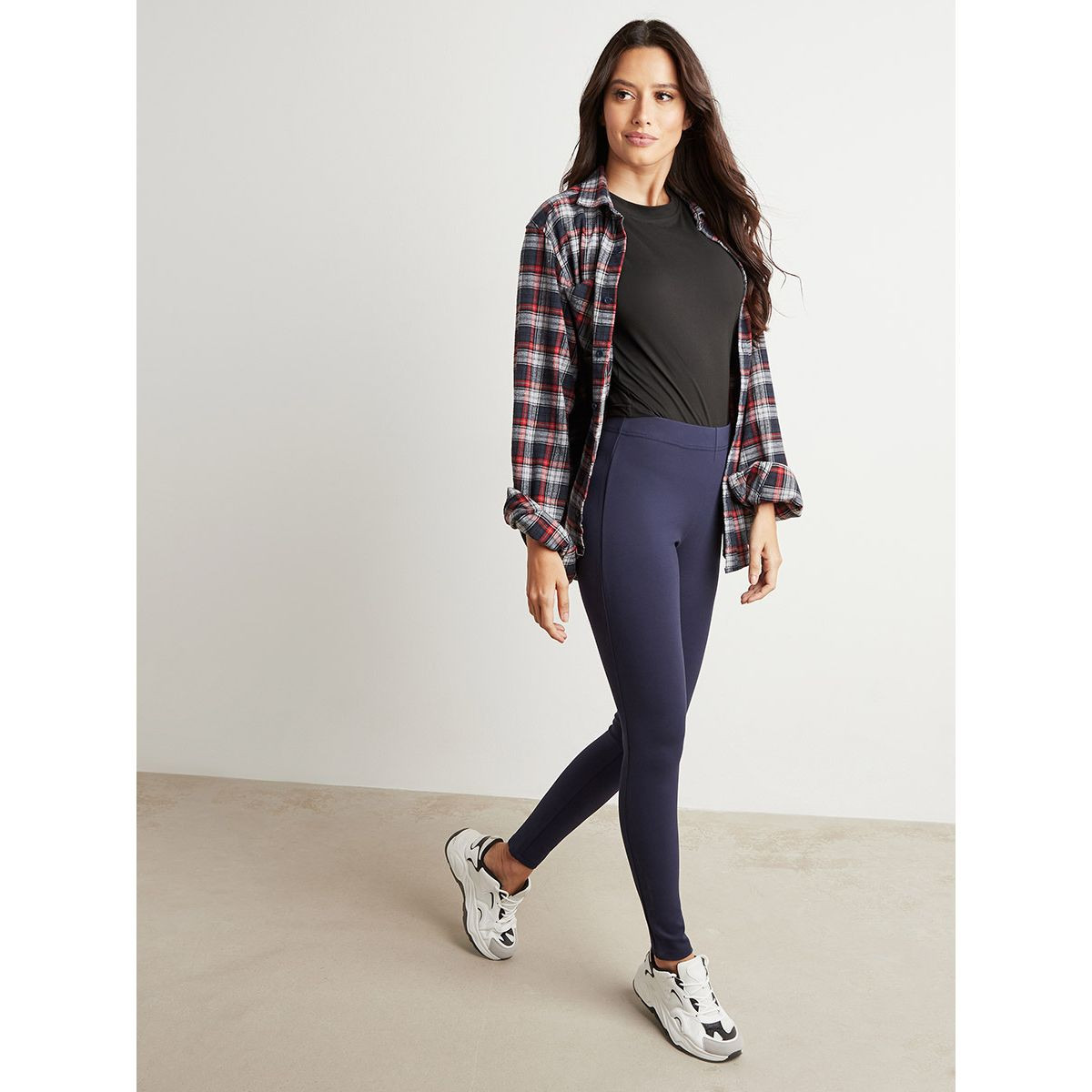 ليقنز سادة بخصر مطاطي من ستايلي-women-clothing-leggings-image-2