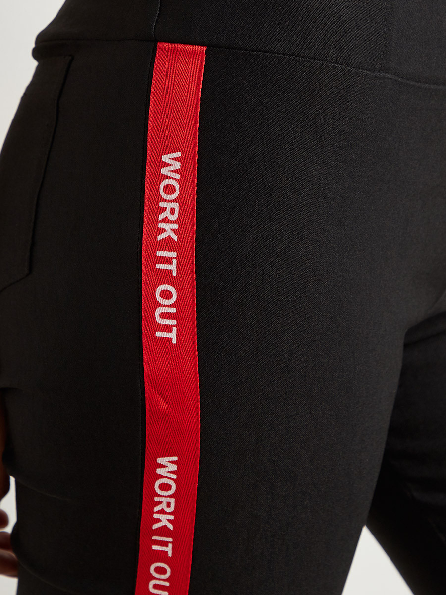 Work It Out Printed Twill Tape Detail Elastic Waist Jeggings-women-clothing-bottoms-leggings-image-4