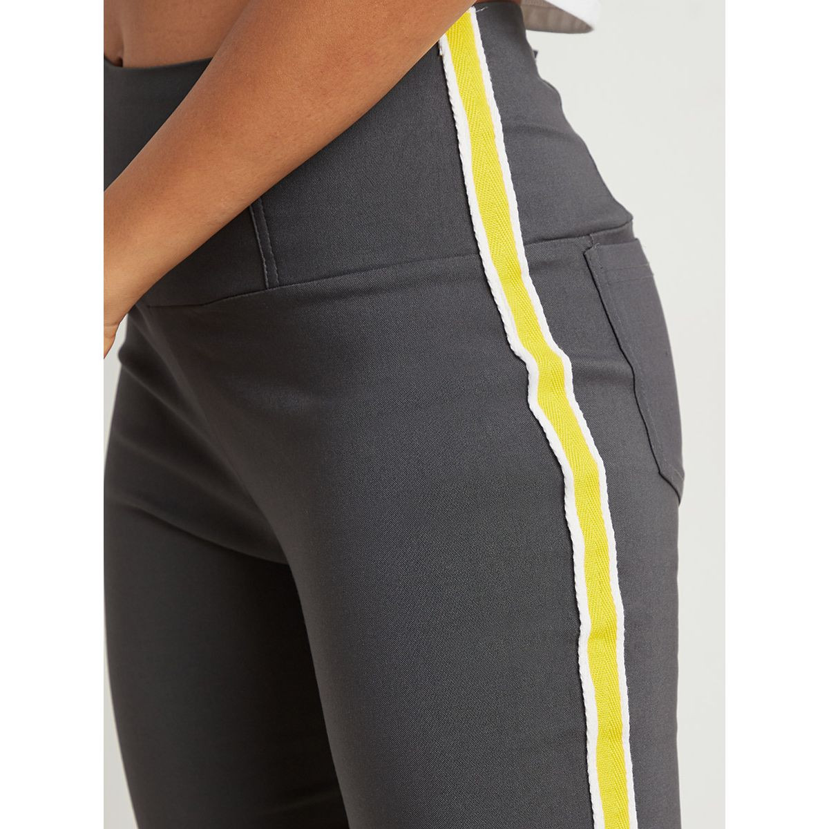 Slim Fit Twill Tape Detail Jeggings with Back Pocket-women-clothing-leggings-image-4