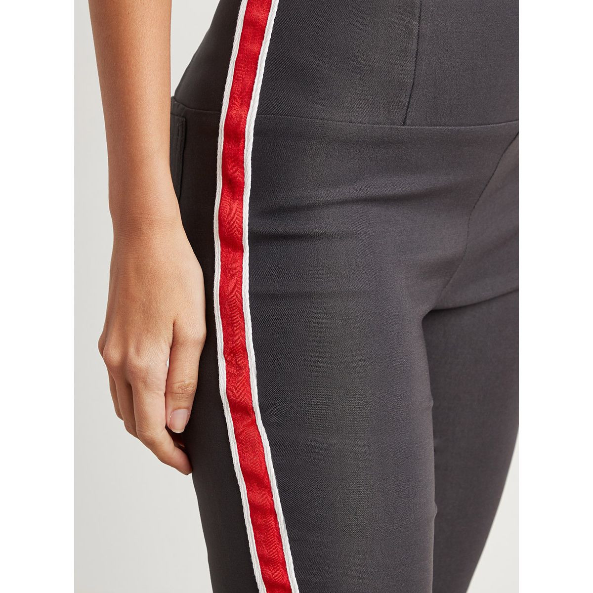 Slim Fit Twill Tape Detail Jeggings with Back Pocket-women-clothing-leggings-image-4