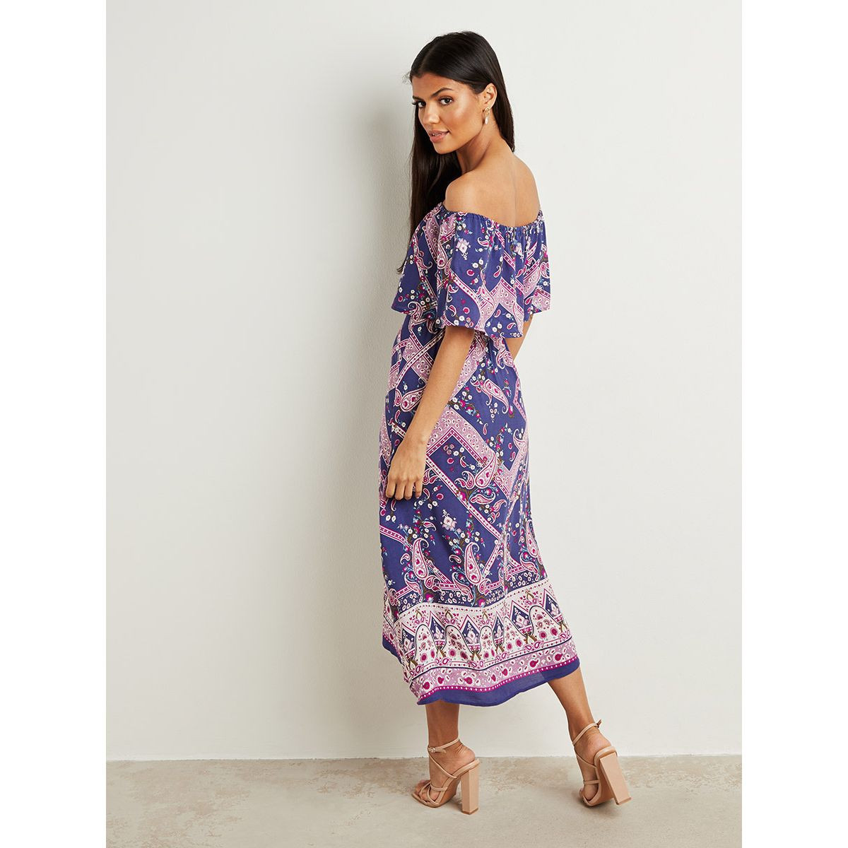 فستان ميدي مطبوع بأكتاف مكشوفة من ستايلي-women-clothing-dresses-image-4