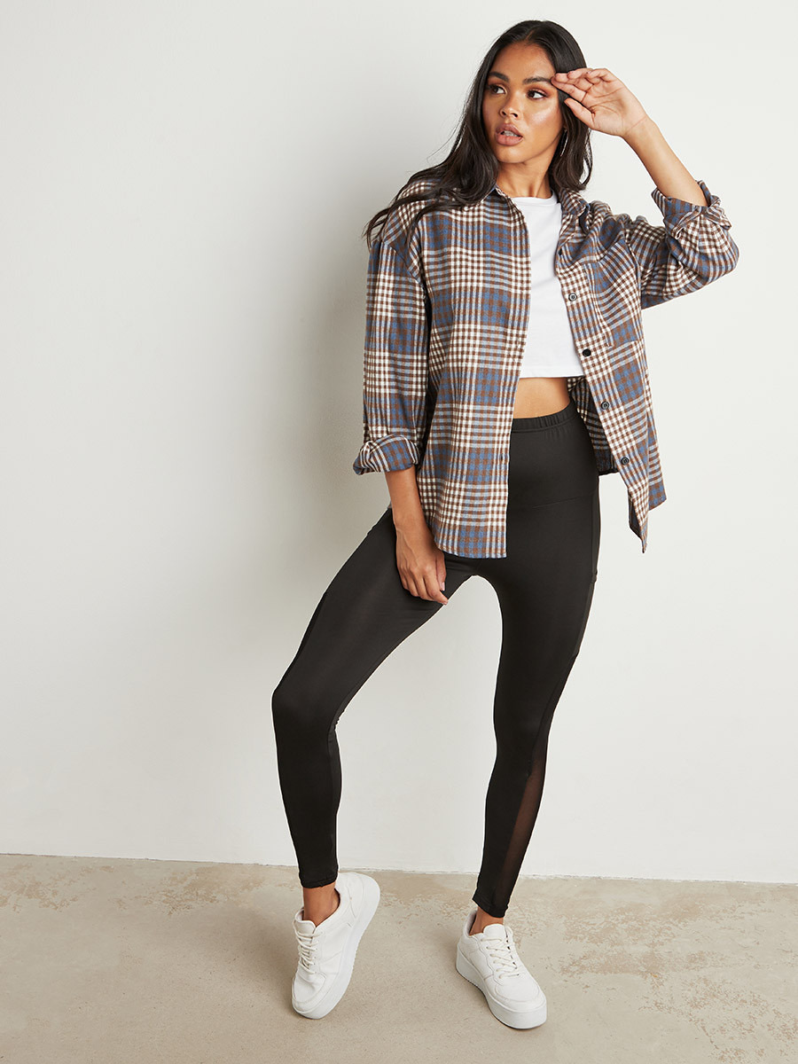Styli Mesh Insert Side Pocket Detail Leggings-women-clothing-leggings-image-2