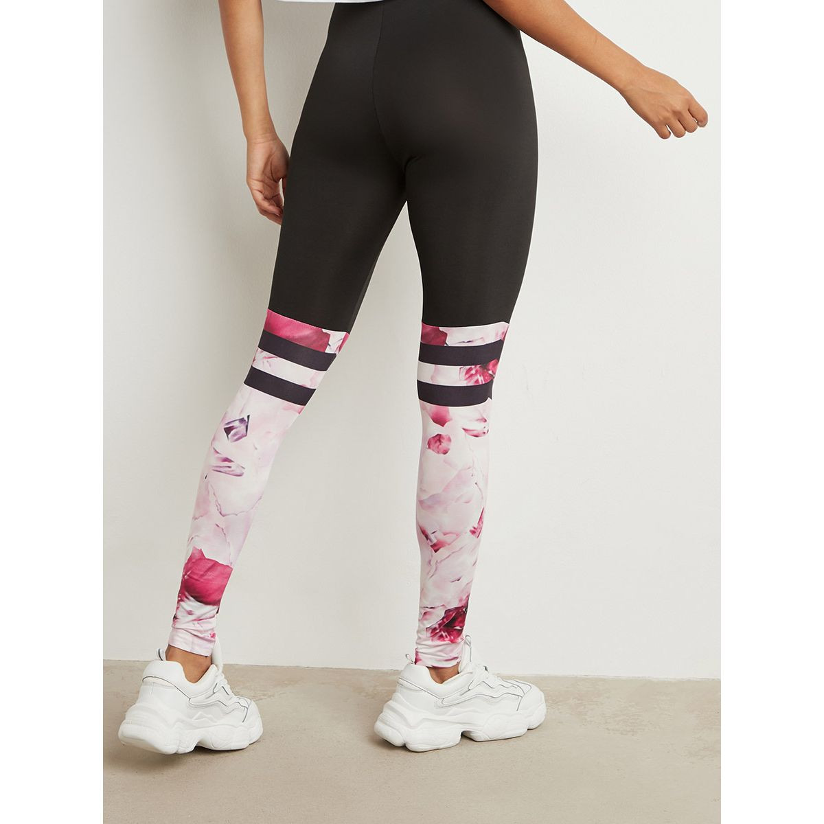 Styli Block Floral Printed Leggings-women-clothing-leggings-image-3