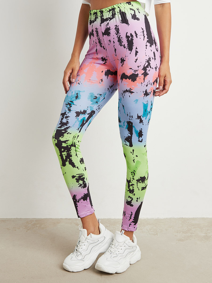 ليقنز مصبوغ بخصر مطاطي من ستايلي-women-clothing-leggings-image-1