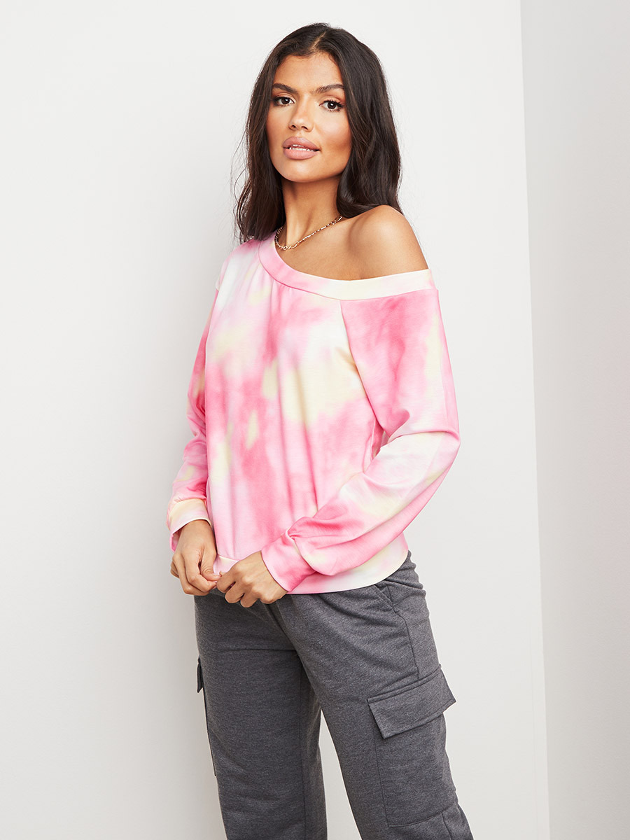 تيشيرت مصبوغ بأكمام طويلة وكتف مكشوف من ستايلي-women-clothing-hoodiesandsweatshirts-sweatshirts-image-6