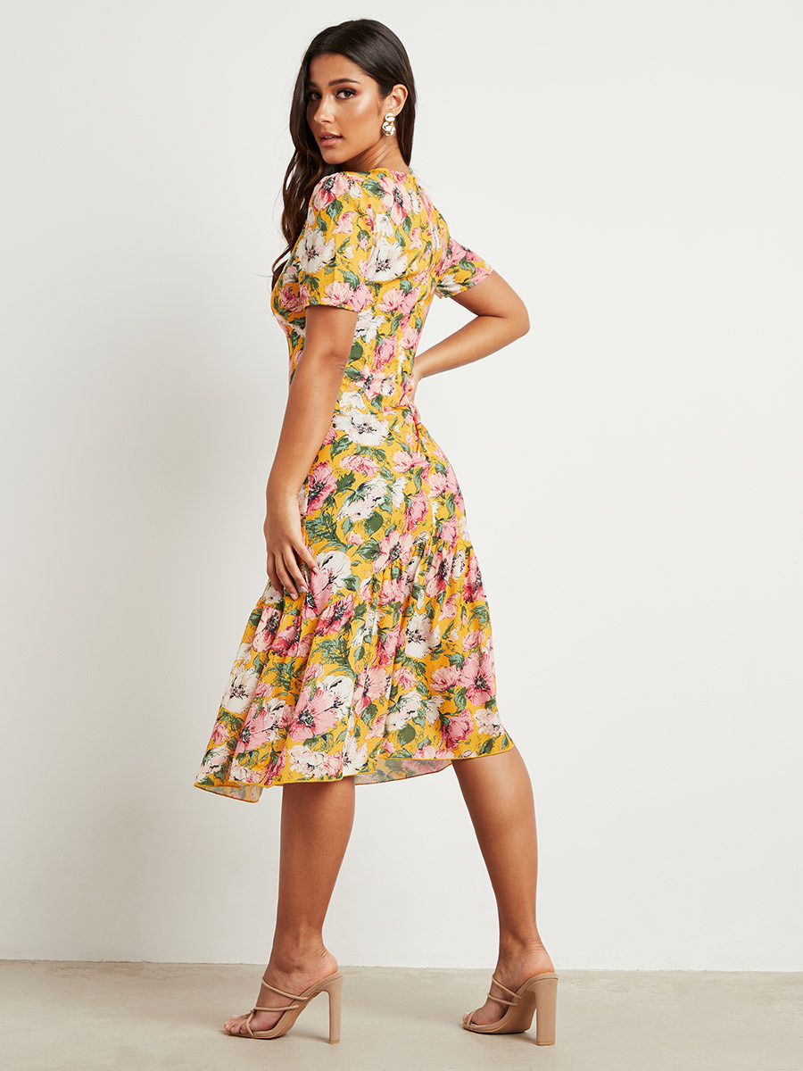 Styli AOP V Neck Midi Dress with Zipper Closure-women-clothing-dresses-image-3