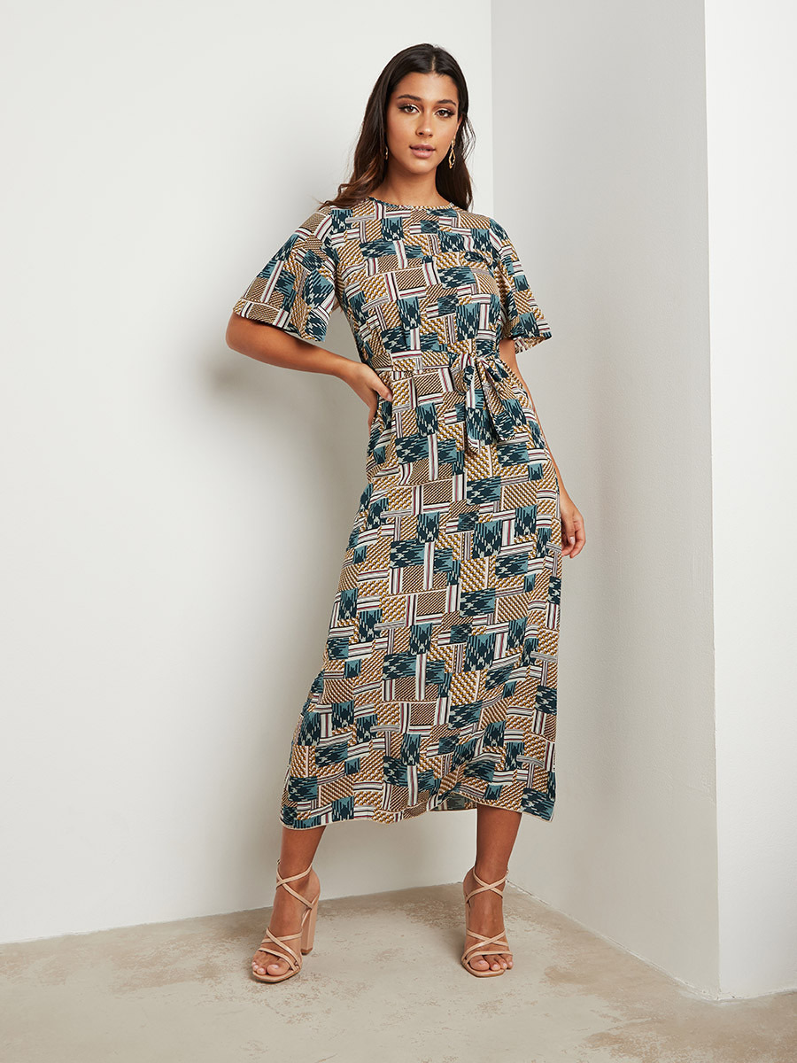 فستان ميدي مطبوع من ستايلي-women-clothing-dresses-image-1