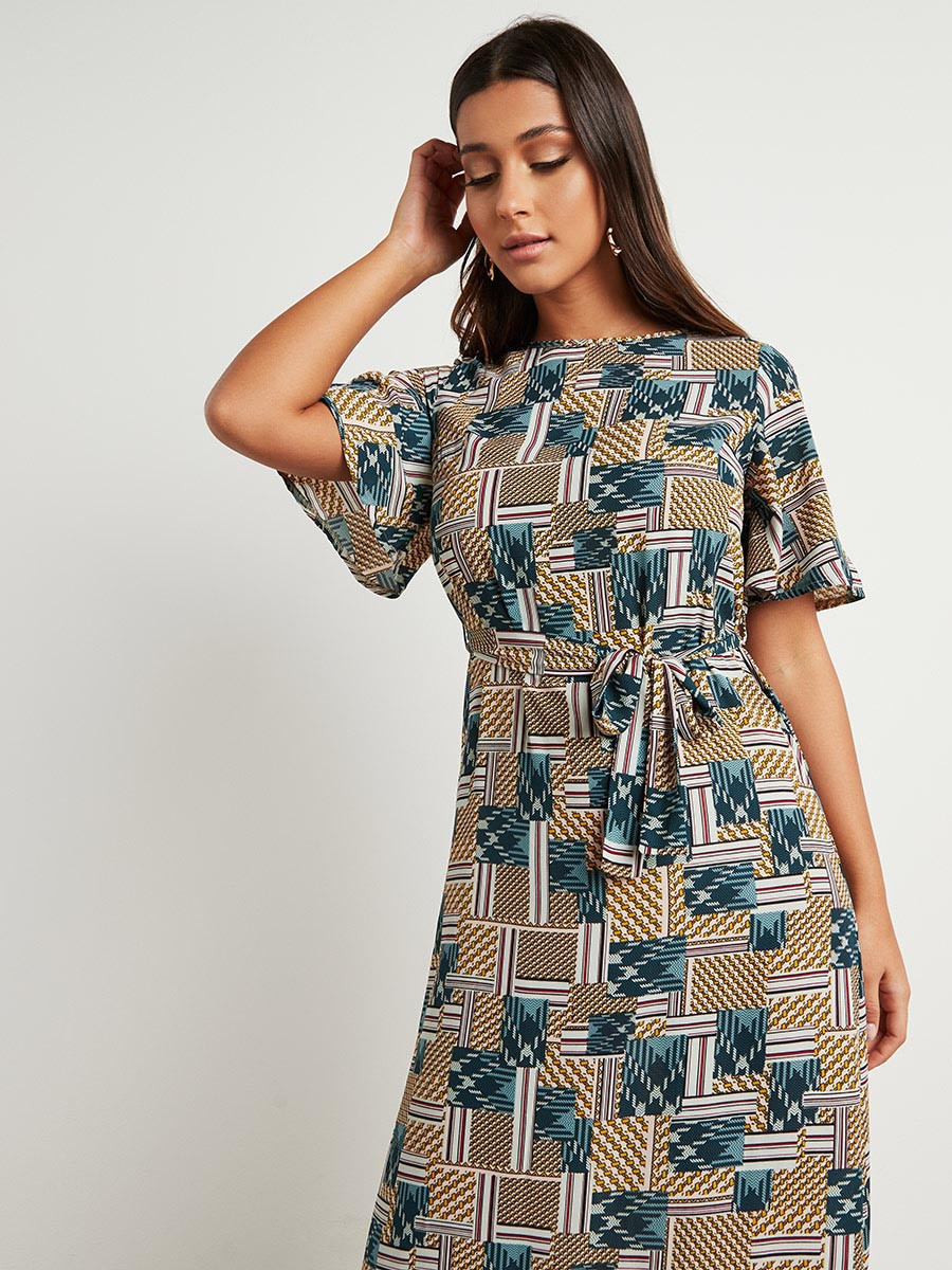 فستان ميدي مطبوع من ستايلي-women-clothing-dresses-image-6