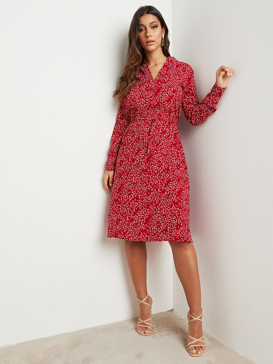 فستان ميدي مطبوع بأكمام طويلة من ستايلي-women-clothing-dresses-image-1