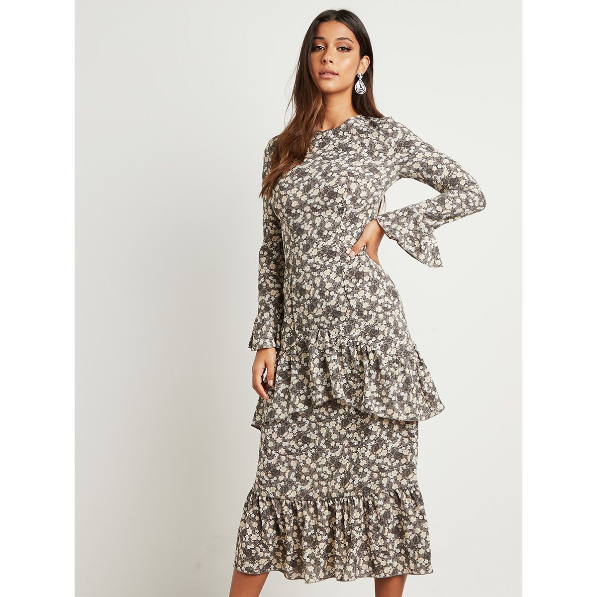 فستان طويل مطبوع بأكمام طويلة من ستايلي-women-clothing-dresses-image-1