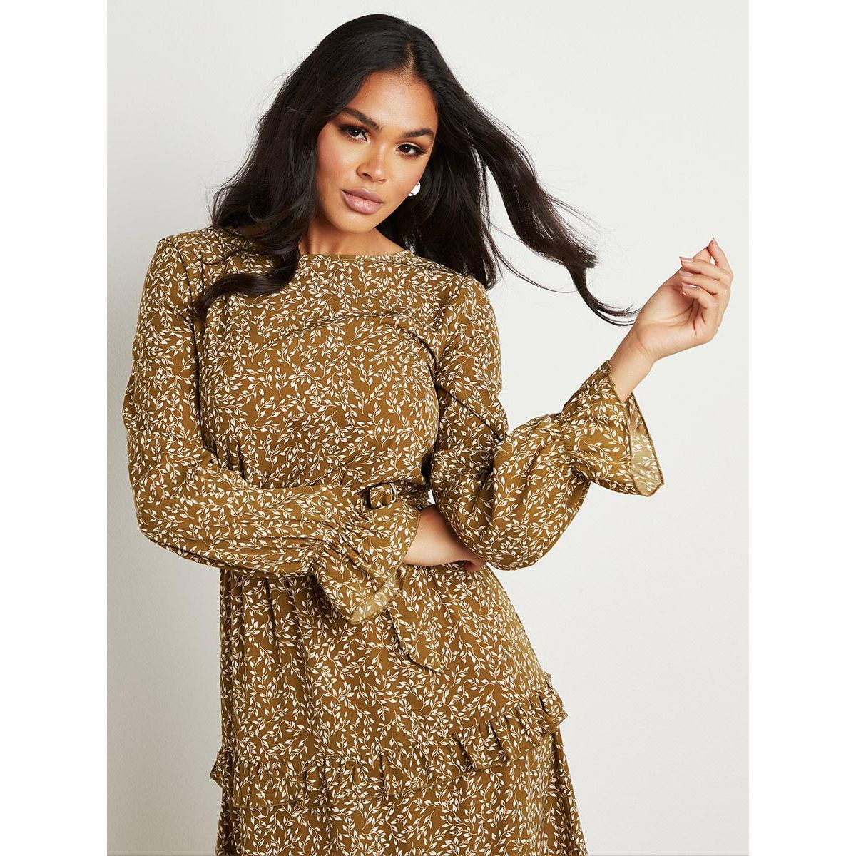 فستان ميدي مطبوع بربطة خصر من ستايلي-women-clothing-dresses-image-2